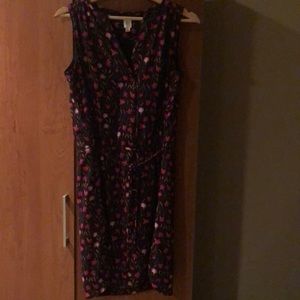 Gap Dress Black Pink Flowers